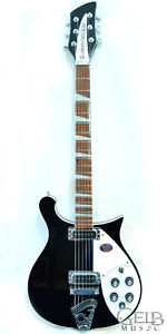 Rickenbacker 620 Jet Glo Deluxe bound body wired for stereo in Black - 620JG