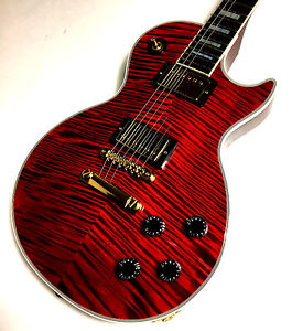 Gibson C/S Gibson Les Paul Custom Figured Red Tiger 2010 Ebony Finger board