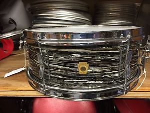1960's Ludwig Keystone Badge Black Oyster Pearl Ringo Snare Drum-Excellent!!