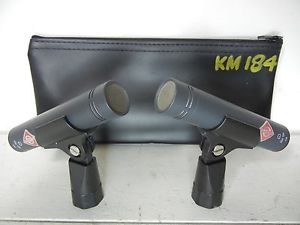 NEUMANN KM184 PARE STUDIO CONDENSER MICS CLOSE CONSECUTIVE SERIAL NO#s LQQK !