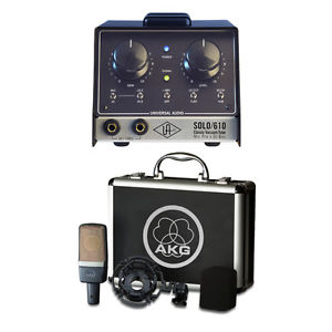 Universal Audio SOLO 610 Classic Tube Preamplifier & DI Box with AKG C214 Conden