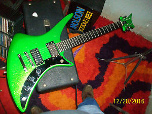 guild x79 guitar custom guitar green sparkle monster killer axe vintage