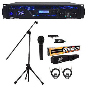 Peavey IPR2 3000 DSP 3,000W Pro Power Amplifier Amp w/ EQ+Mic System+2) Cables