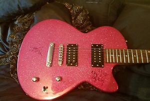 Rock Candy Pink Glitter Les Paul Guitar Autographed By Ann & Nancy Wilson Heart