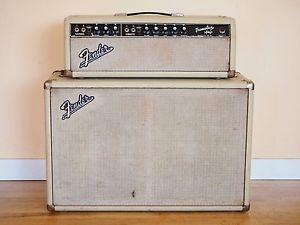 1963 Fender Tremolux Blackface Blonde Vintage Piggyback Tube Amplifier Pre-CBS