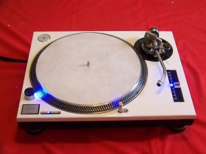 Custom White Technics 1200 MK2 turntable - blue LED's