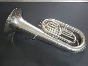 TUBA SAXHORN BASSE SIB COURTOIS 164 ARGENT 4 pist