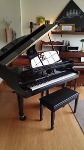 New Pearl River GP150 Baby Grand Piano, 4ft11, Ebony Polish, 2016 Model
