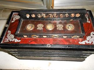 ANTIQUE WOOD LAQUERED ACCORDION ACCORDEON 1800?VERY VERY RARE!