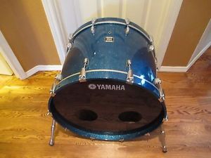 Yamaha Oak Custom 24 Inch VIRGIN Bass Drum, Blue Sparkle, Japan Made, Excellent!