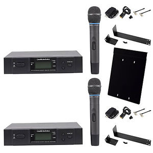 (2) Audio Technica ATW-3171BI+AT8630 Dual Wireless Complete Microphone System