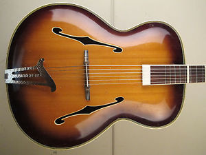 ♫ MIGMA, MEISTER MAX ZIMMER, Vintage Jazzgitarre german carve (~Roger)