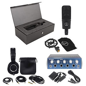 Audio Technica AT4050 Condenser Microphone+Shockmount+Case+Headphones+Amplifier