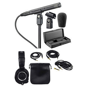 Audio Technica AT4051B Condenser Microphone w/Shockmount + Mic Case + Headphones