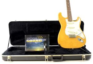 1994 Fender Foto Flame Stratocaster Electric Guitar - Amber w/ Case - Japan