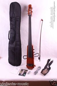 4/4  New Electric Cello Silent Powerful Sound Ebony Part Hand Play #15