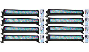 (8) American DJ Mega Bar 50RGB RC 50 RGB LED Color Wash Lights+Wireless Remote