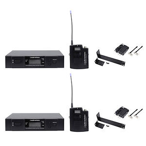 (2) Audio Technica ATW-3110BC Wireless UHF Microphone Systems w/ 1001 Channel