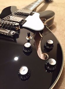 Epiphone Sheraton II Pro Black/Ebony, 2016 w/custom pickguard & chrome hardware