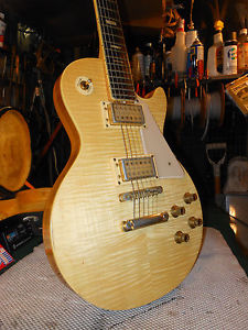 Vintage Univox Gimme Les Paul Guitar Flame Top MIJ  Made In Japan w' Orig. Case
