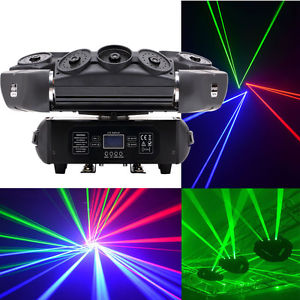 9 Lens 200mW RGB LCD Spider Laser Beam Moving Head Stage Lighting DJ Lights DMX