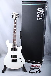 Sozo Z Series ZWBKV2 Double Cut Electric Guitar Pearl White with Hardshell Case