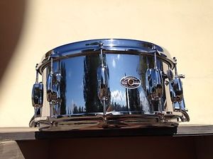 1977 SLINGERLAND TDR 6.5X14 CHROME OVER WOOD SNARE DRUM, 3 GROMETTS, A BEAUTY !