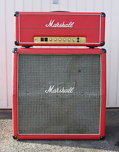 Vintage 1977 Marshall 100w JMP Master Model Lead Amplifier RED Stack w/ 4x12 Cab