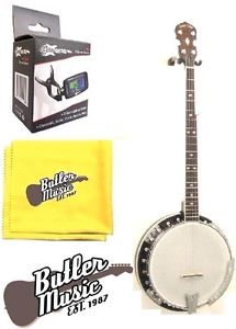 Gold Tone BG-250LH - Left Handed 5 String Bluegrass Banjo w/Clip-on Tuner + More