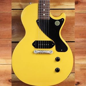 GIBSON TV Yellow LES PAUL JUNIOR Jr G-Force Auto Tuners + Gold OHSC & Papers