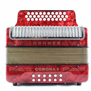 RARE HOHNER Corona II Classic button accordion with Strap (A16160)