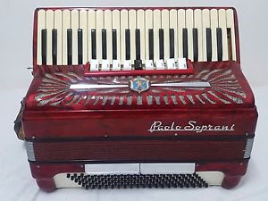 Red PAOLO SOPRANI   accordion 120 bass Italy for repair