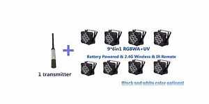 Rechargeable Battery power LED Par light 8X Free Shipping cost DHL Promotion !