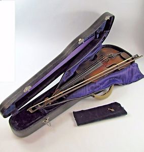 Morelli Violin Karl Hermann DeLuxe Model V #234 c 1920 w/ Inlay & Case, Germany
