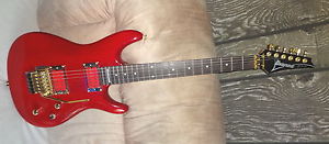 IBANEZ JOE SATRIANI Red JS-100 Electric Guitar Gold Floyd Rose & Dimarzio's
