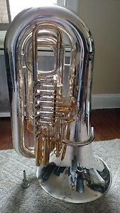 BBb Tuba: Silver-Plated MM-TU 10000 in Great Condition with Mouthpiece & Case