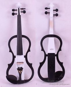 4/4 Electric Violin 4-string Top grade pickup Solid wood white ebony peg #1-3
