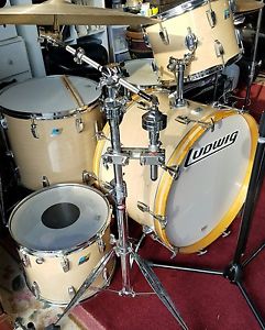 1978 Ludwig 3ply Maple 4 Pc Drum Shells B/O badge 24-18-15-14 Low World Ship!