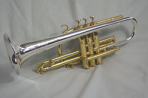 1946 H.N. WHITE-KING MASTER SILVERTONE MODEL 1065 PRO Bb/A CORNET~STERLING BELL
