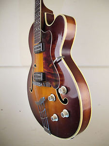 ♫ RARE HOFNER thin PRESIDENT E2 .Vintage hollowbody Archtop,Beat+Jazzgitarre.
