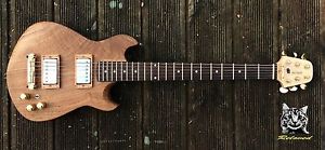 Unique double cut Oakcaster travel electric guitar with pro set up and 1-bolt ne