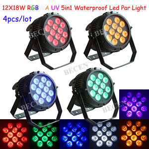 4pcst waterproof 12x18w 6in1 led par can light RGBWA UV disco equipment for sale