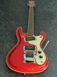 AriaproII VM-2001 Red w/hard case Free shipping Guitar Bass from Japan #E1127