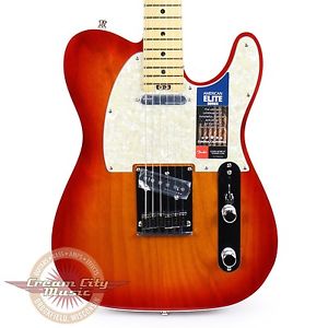 Brand New Fender American Elite Telecaster Maple Board Aged Cherry Burst Demo