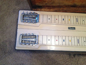 VINTAGE FENDER PEDAL STEEL GUITAR Double 8 with orig brown cases, Early 60s