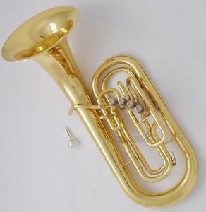 Professional Golden Lacquer 4 Front Action Piston Marching Euphonium Horn 302mm