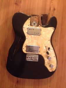 LOADED Vintage 72 Fender Thinline Tele BODY 1972 Telecaster Black Semi Hollow