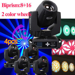 4pcs 7R Sharpy Beam Moving Head Light DJ 230W biprism 2GOBO wheels Stage Light