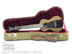 CRESCENT MOON Concert Ukulele Made in Japan Black Persimmon body, Gotopegu F/S