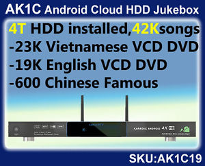 Android Cloud HDD Karaoke Jukebox,4TB,Vietnamese+English+Chinese songs